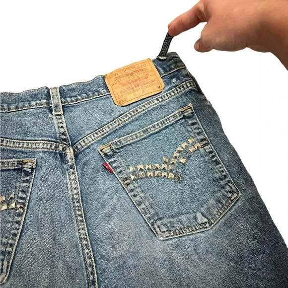 Levi’s 517 boot cut stretch slim studded cut off shorts - Picture 3 of 4